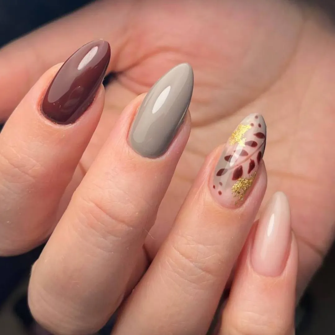 Stylish Almond Nails with Artistic Design